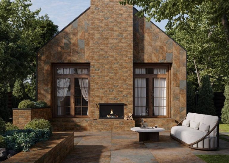 Как сочетать клинкерную фасадную плитку Paradyz с другими материалами